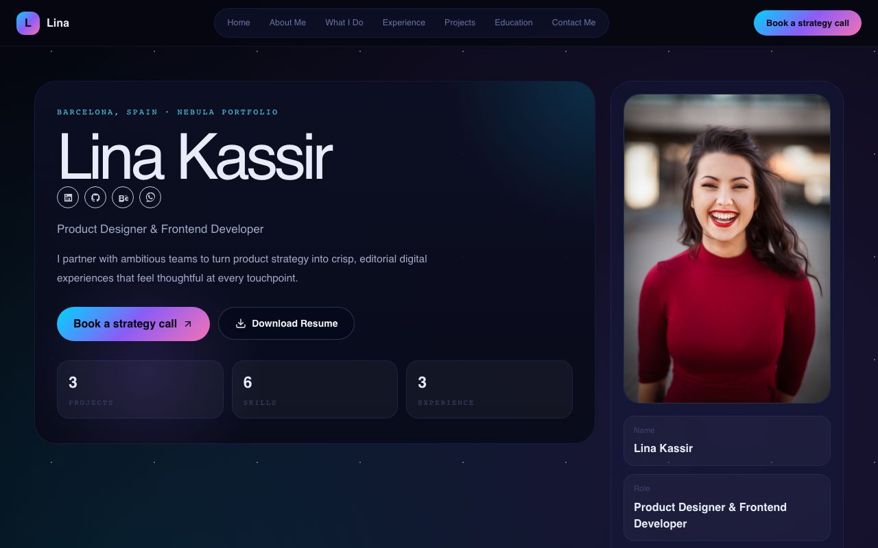 Nebula template preview